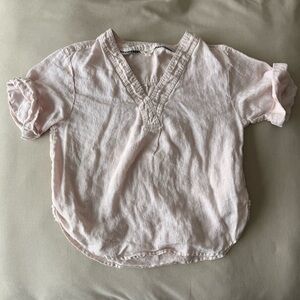 Pilcro Light Pink Linen Blouse